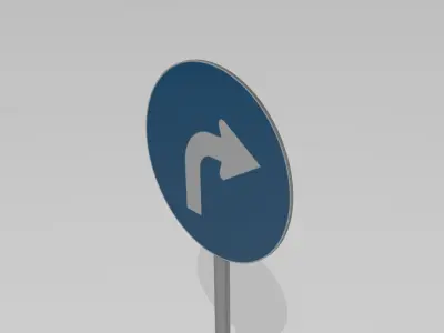 Turn right sign 3D model