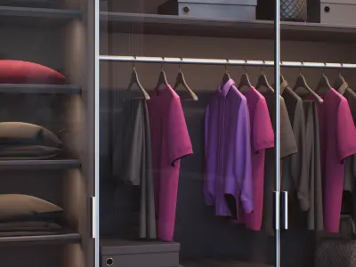 Interactive Modern Bedroom Low-poly 3D model