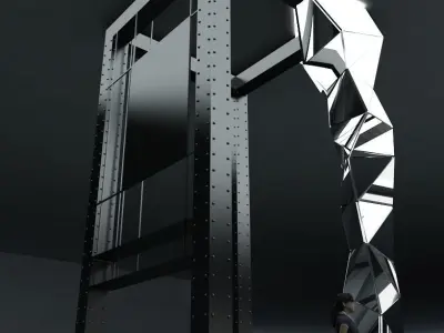 Rustic columns structure Collection 3D model