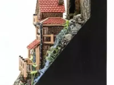 Handmade Alpine Watermill Cabin  Detailed Rural Diorama PBR Low-poly 3D model