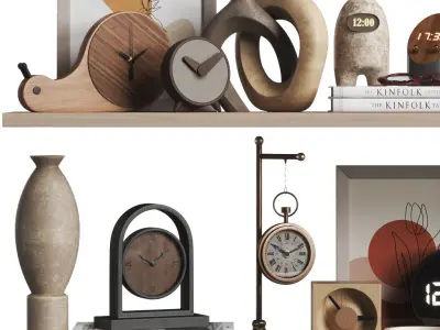 Decorative Set 19 - Clock collection 3D model