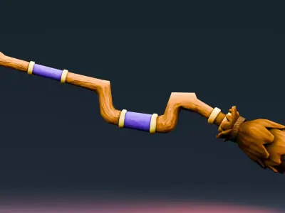 Stylized Halloween Props - Witch Broom  Low-poly 3D model