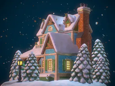 Snowglobe Christmas PBR Low-poly 3D model