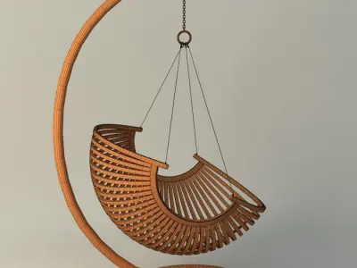 Wood Hanging Chair 3D model