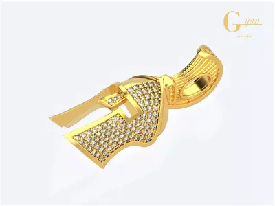 spartan pendant with stones male pendant 3D print model