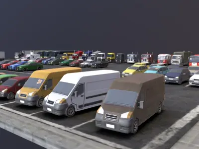 Lowpoly vehicles pack Low-poly 3D model