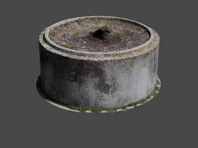 Planter concrete circle 3D model