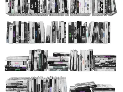 Books 150 pieces 2-1-1 Low-poly 3D model