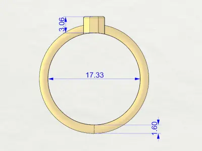Octagon bezel ring 3D print model