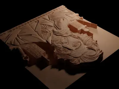 Nikola Tesla CNC 3d Print High Relief Sand Casting 3D print model