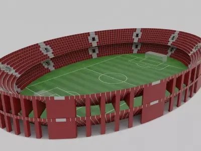 Football Stadium Low-poly 3D model 9