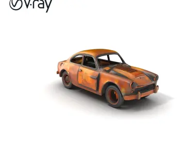 Burnedout Rusty Car Model Pack Low-poly 3D model