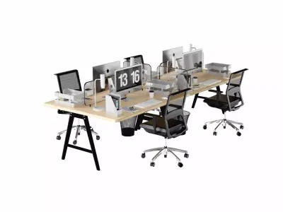 Office set 01 3D model