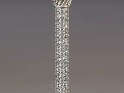 Ornate perforated column Low-poly 3D model