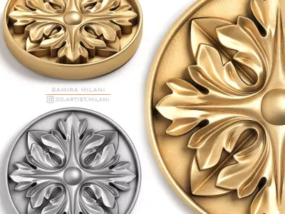 Round rosette 24 3D model