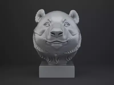 Panda Bust - Animal Figurine 3D print model