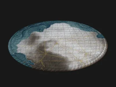 Carpet round Low-poly 3D model
