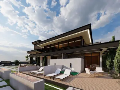 Modern Luxury Villa 3D Model for Architectural Renderings 3D model