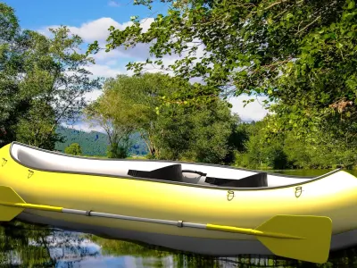 Tandem Canoe 4K 3D model