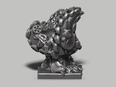 Modern Abstract robotic sculpture 3d print model 149 3D print model