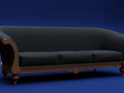 Luxury Classic 3 Seats Sofa 3D model