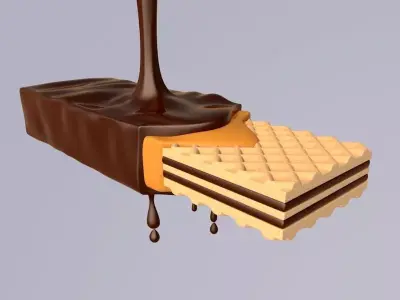 Chocolate waffle  3D model