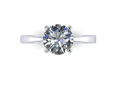 Solitaire Woman Wedding Ring  3D print model