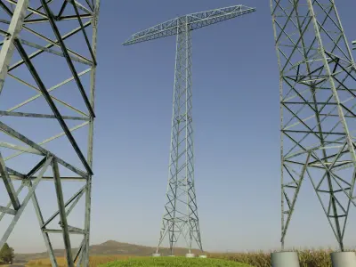 Transmission Tower 32 Meter Low-poly 3D model