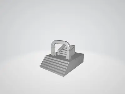 Danj with the royal chair Low-poly 3D model