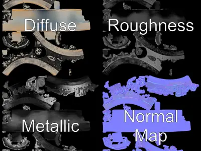 Intricate Silver Ring Model Pack Low-poly 3D model