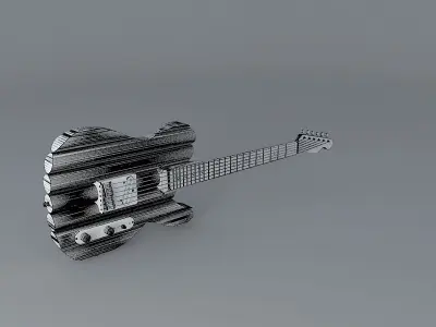 Round metal pipe guitar Free 3D model