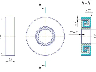 Nonseparable labyrinth seal 3D print model
