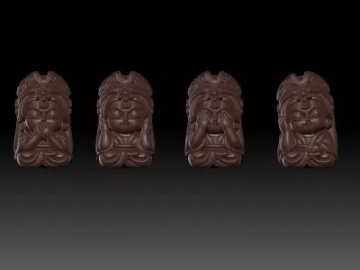 Set Chibi Chinese Buddha 3D print model