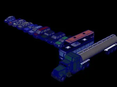 Car Pack Includes Bus and Truck  Game Ready Low-poly 3D model
