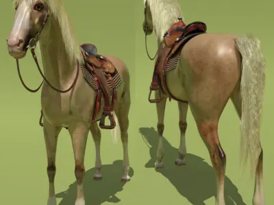 Cowboy Horse Palomino 3D model