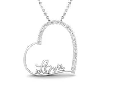 Diamond love Heart pendant for woman 3D print model