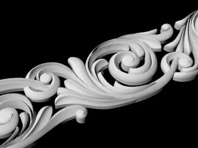 Central decor ornament for furniture 3D model 502