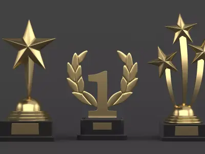 Gold Trophy Cups 3D model order