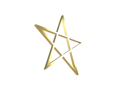 Pentagram Symbol v1 003 Low-poly 3D model