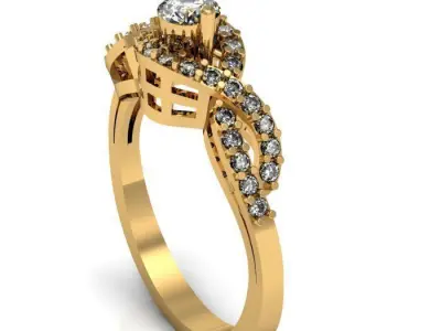 daimond ring 3D print model 17