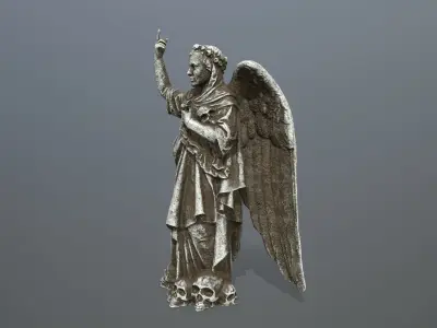 Angel Statue 03  Low-poly 3D model