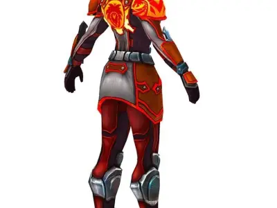 Low Poly  Cyborg Trooper Low-poly 3D model