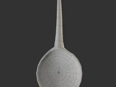 Medieval Round Wood Spoon Free low-poly 3D model