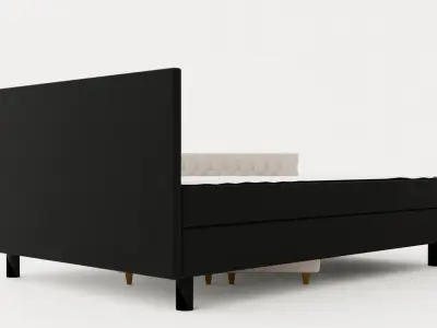 Charm Complete Bed Package 140x200 Black Low-poly 3D model