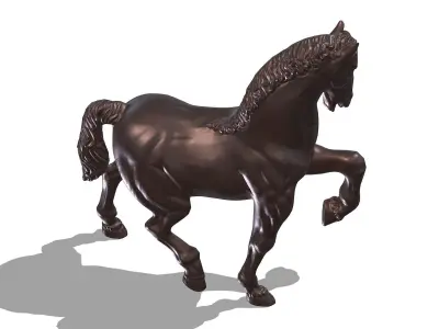 Horse Statue Low Poly PBR Realistic Low-poly 3D model
