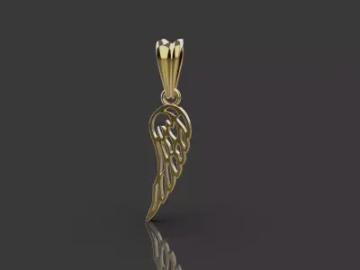  Angel Wing Charm Pendant Necklace 0078 3D print model