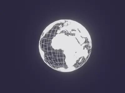 Wireframe earth  Free 3D model