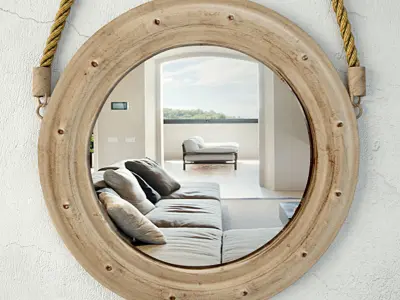 Round Metal Jute Mirror by ZARA HOME 3D model