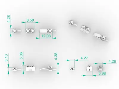 7pt Gem Or Diamond Tennis Bracelet 3D print model