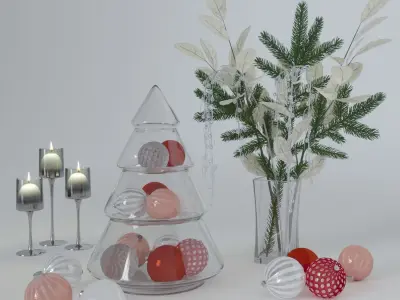 Christmas table decorations 3D model